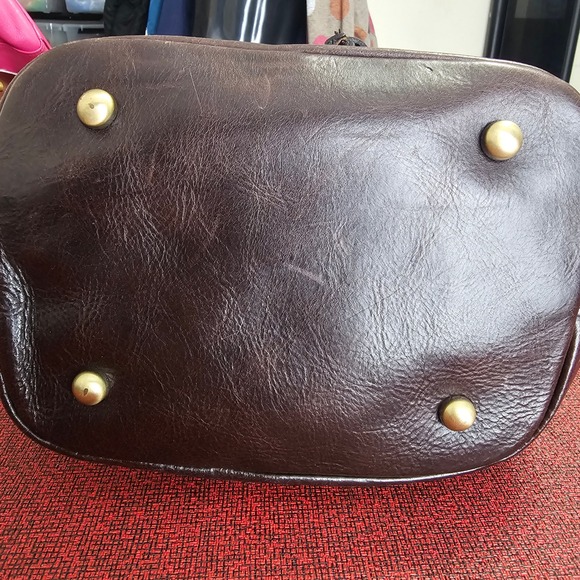 Patricia Nash Calf Hair Leather Bucket Bag Leopard Brown Crossbody Drawstring - Picture 3 of 16